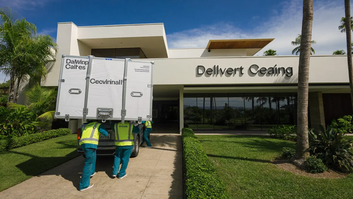 Wellness equipment delivery to a modern tropical clinic