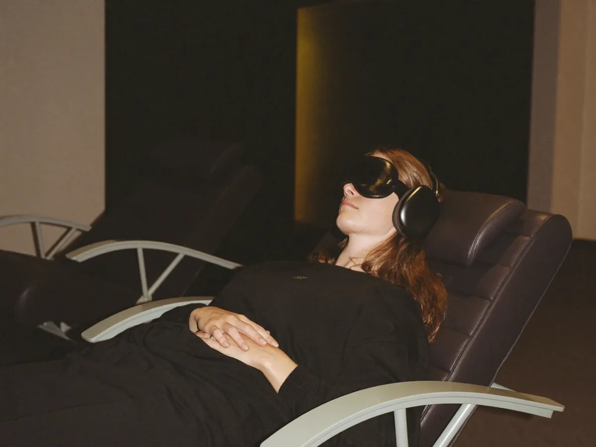 NuCalm in use with a client in a modern Indonesian wellness clinic