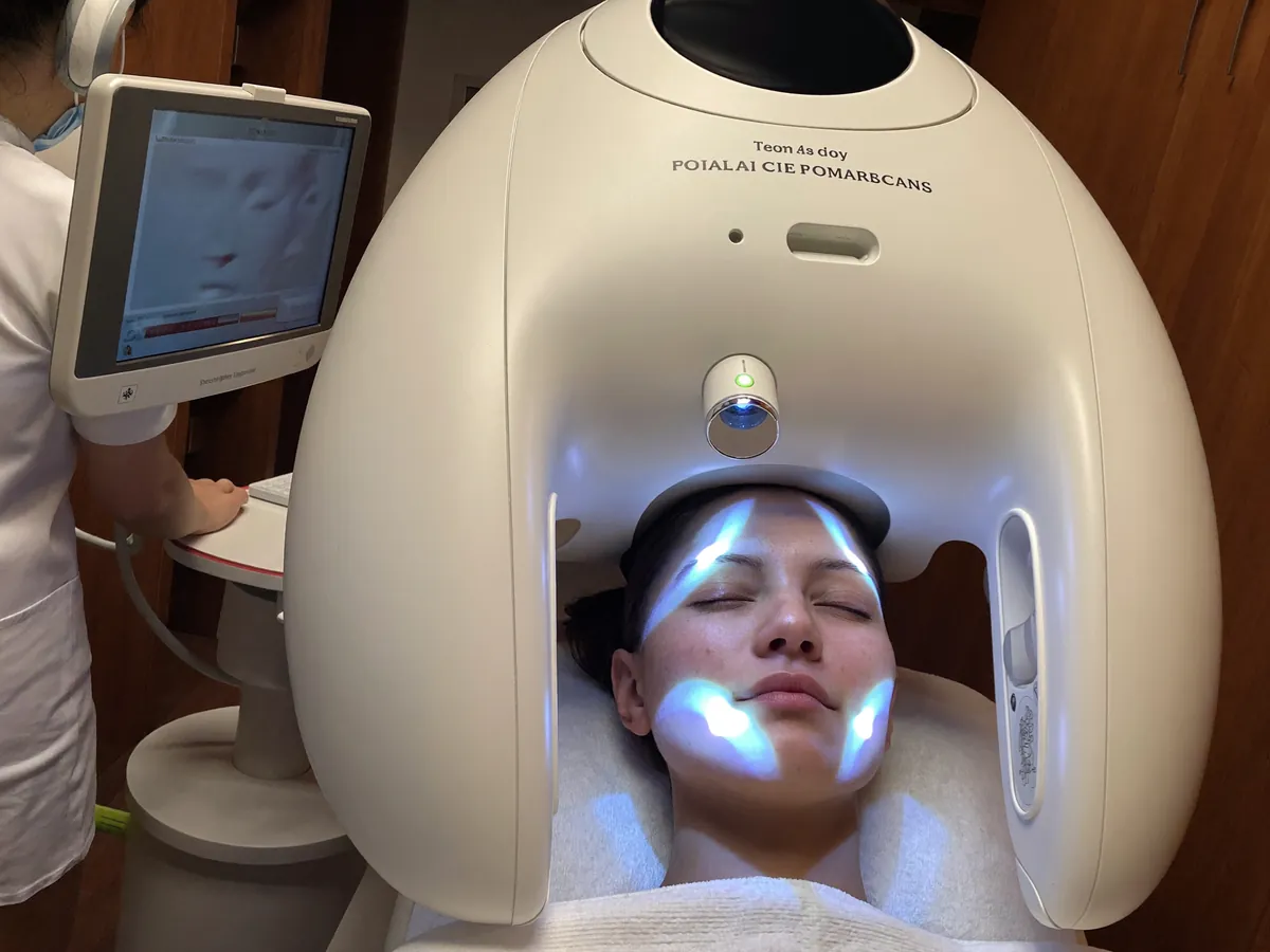 Skin Analysis equipment in use in an Indonesian wellness clinic